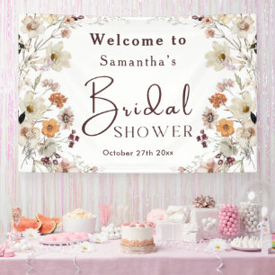 Elegant Chic Boho Rustic Wildflower Bridal Shower Banner