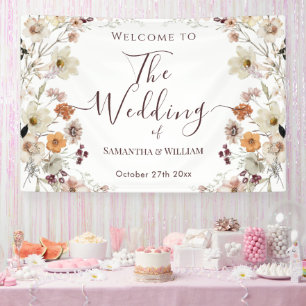 Elegant Chic Boho Rustic Wildflower Theme Wedding Banner