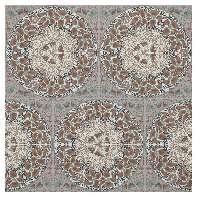 Elegant chic boho stylish floral pattern fabric (Swatch)