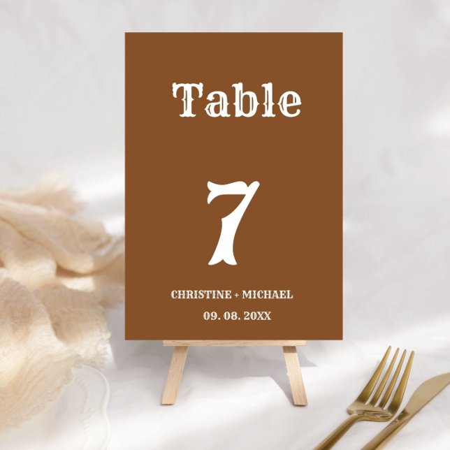 Elegant & Chic Boho Western Cowboy Wedding  Table Number (Creator Uploaded)