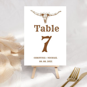 Elegant & Chic Boho Western Cowboy Wedding Table Number