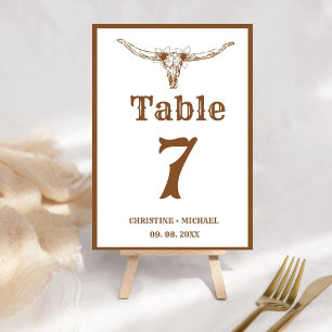 Elegant & Chic Boho Western Cowboy Wedding Table Number