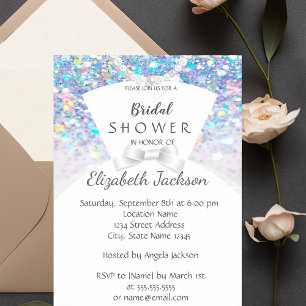 Elegant Chic Bokeh,Bride Dress   Bridal Shower Invitation