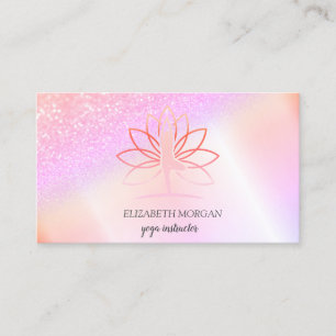 Elegant Chic Bokeh Women Silhouette Lotus  Business Card
