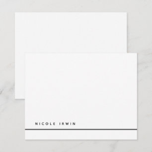 Elegant Chic Border Black White Modern Stationery Card