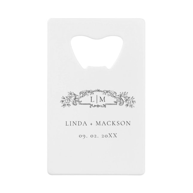 Elegant & Chic botanical crest monogram wedding (Front)