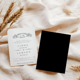 Elegant & Chic botanical crest monogram wedding Invitation