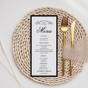 Elegant & Chic botanical crest monogram wedding Menu