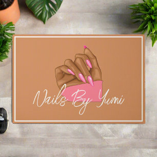 Elegant Chic Branded Nail Salon Artist Welcome Doormat