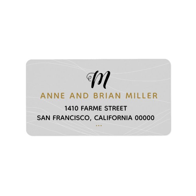 elegant chic bride & groom wedding pale grey label (Front)