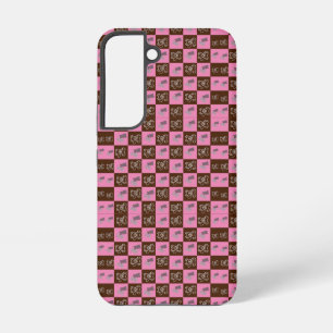 Elegant Chic Brown Plaid & Bear Samsung Galaxy Case