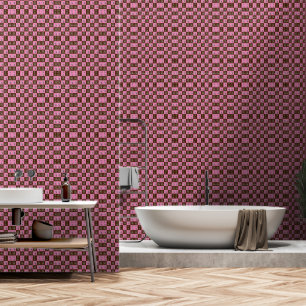 Elegant Chic Brown Plaid & Bear Wallpaper