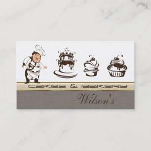 Elegant chic cake & bakery business card