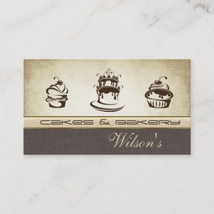 Elegant chic cake & bakery business card