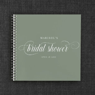 Elegant Chic Calligraphy Bridal Shower Guest Notebook