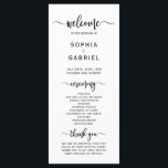 Elegant Chic Calligraphy Script Wedding Ceremony Program<br><div class="desc">Elegant Chic Boho wedding program is perfect for a modern minimal wedding. All the wedding ceremony information and the wedding party's name listed on this program. Design featuring black cursive hand lettered typography/calligraphy brush font on a white background, with a simple clean look. Including the name of the bride and...</div>