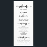 Elegant Chic Calligraphy Script Wedding Ceremony Program<br><div class="desc">Elegant Chic Boho wedding program is perfect for a modern minimal wedding. All the wedding ceremony information and the wedding party's name listed on this program. Design featuring black cursive hand lettered typography/calligraphy brush font on a white background, with a simple clean look. Including the name of the bride and...</div>