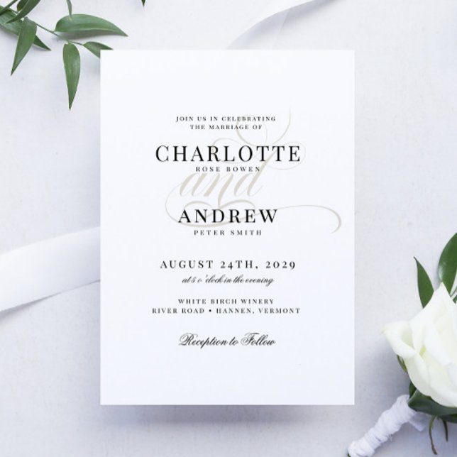 Elegant Chic Calligraphy Script Wedding Invitation (Creator Uploaded)