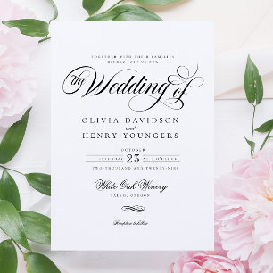 Elegant Chic Calligraphy Script Wedding Invitation