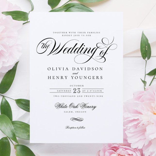 Elegant Chic Calligraphy Script Wedding Invitation (Creator Uploaded)