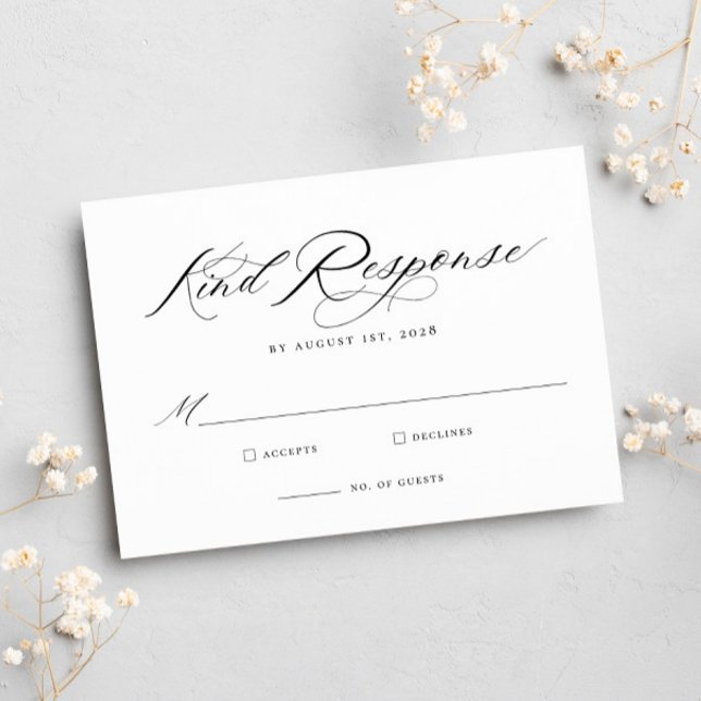 Elegant Chic Calligraphy Wedding RSVP Card (Creator Uploaded)