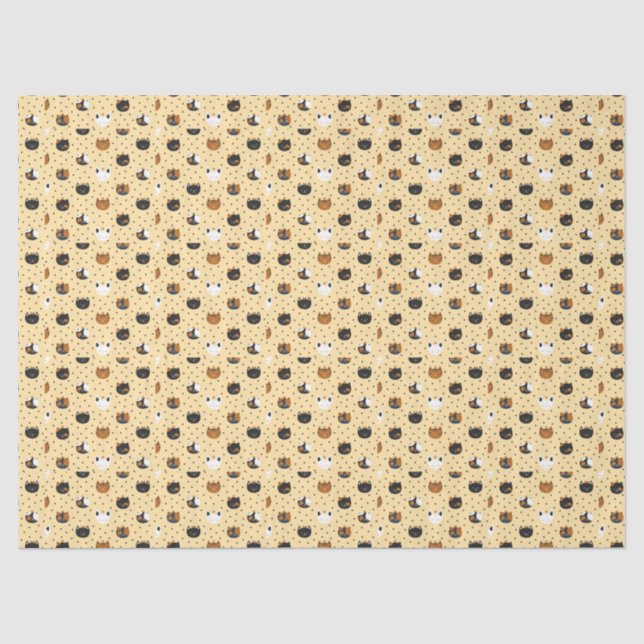 Elegant Chic Cat Patterns  Tissue Paper (Front)