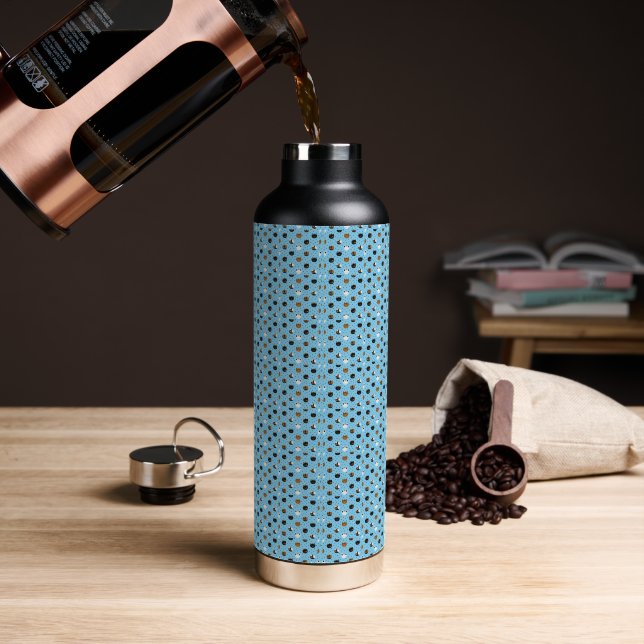 Elegant Chic Cat Patterns  Water Bottle (Coffee)