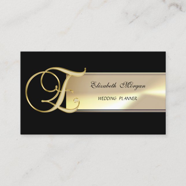 Elegant Chic Charming Sophisticated-Monogram Business Card (Front)