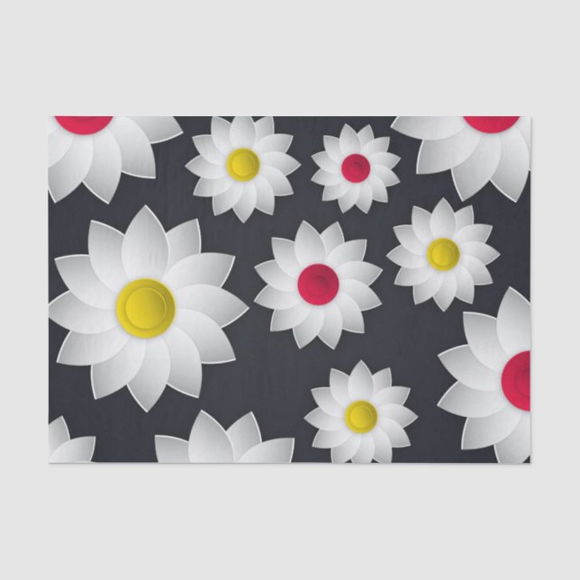 Elegant chic  Cherry Blossom sunflower Tissue Paper (Front)