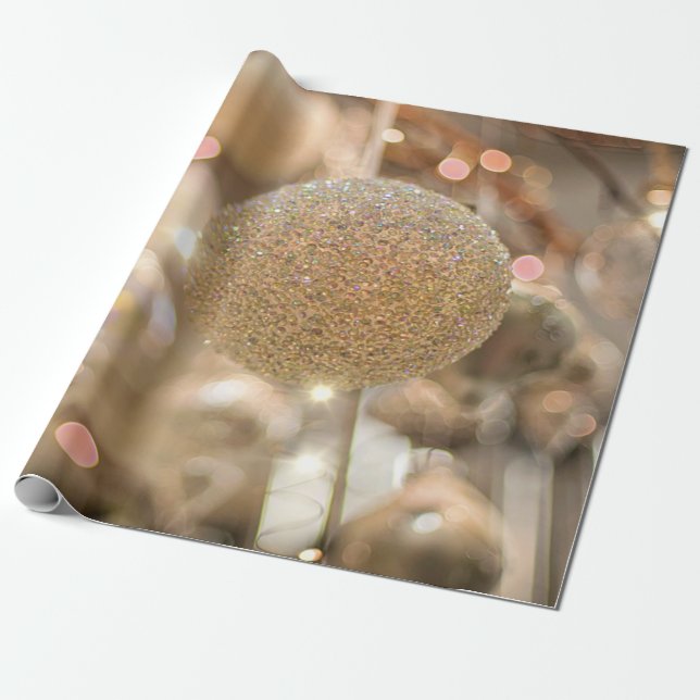 Elegant Chic Christmas Ball Holiday Wrapping Paper (Unrolled)
