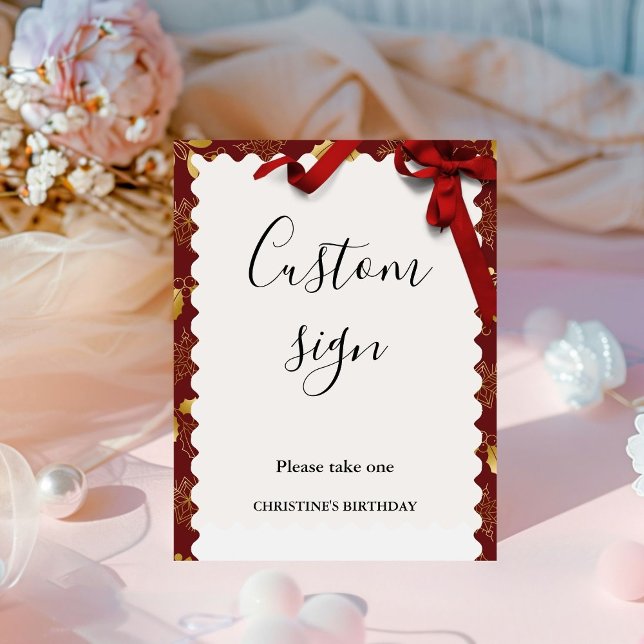 Elegant & chic christmas custom sign  table Sign (Creator Uploaded)