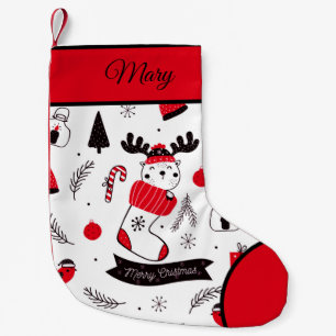 Elegant chic Christmas pattern Small Christmas Stocking