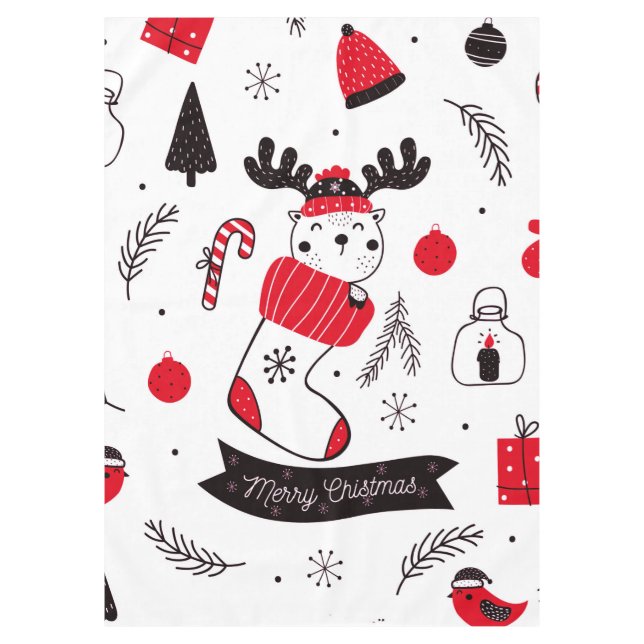 Elegant chic Christmas  pattern Tablecloth (Front)