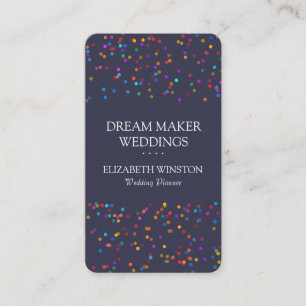 Elegant Chic Colourful Confetti Business Card