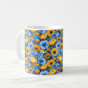 Elegant Chic Colourful Stylish Modern Flowers Coffee Mug