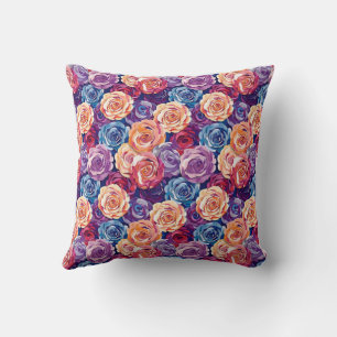 Elegant Chic Colourful Vintage Floral Design Cushion