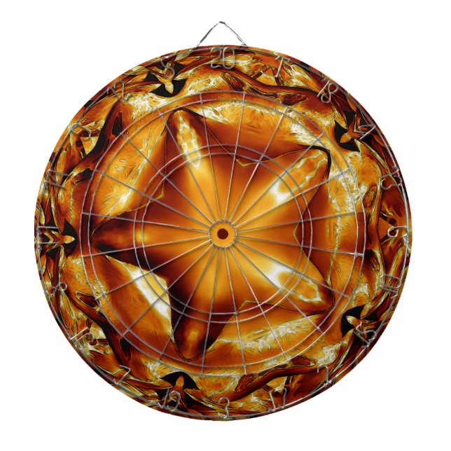 Elegant Chic Copper Gold Christmas Star Dartboard (Front)