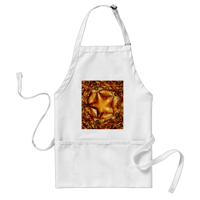Elegant Chic Copper Gold Christmas Star Standard Apron (Front)