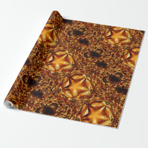 Elegant Chic Copper Gold Christmas Star Wrapping Paper