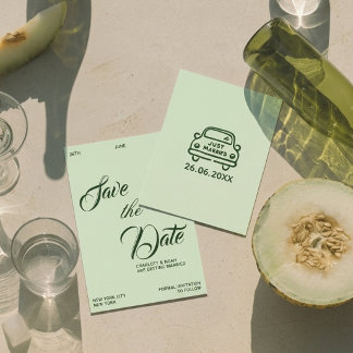 Elegant Chic Creamy Sage Green Old Money Wedding Save The Date