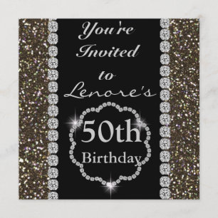 ELEGANT CHIC CUSTOM 50th Birthday Invitation BLING
