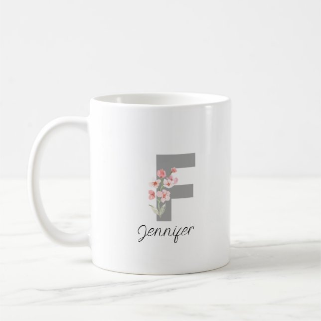 Elegant Chic Custom Name Coffee Mug (Left)