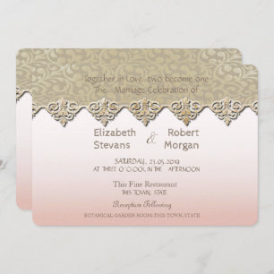 Elegant Chic Damask  Wedding Invitation