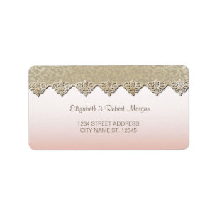 Elegant Chic Damask  Wedding Label