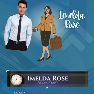 Elegant  Chic Dark Simple Accountant Nameplate