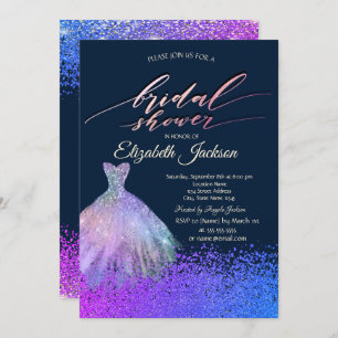 Elegant Chic Diamonds Dress  Bridal Shower Invitation