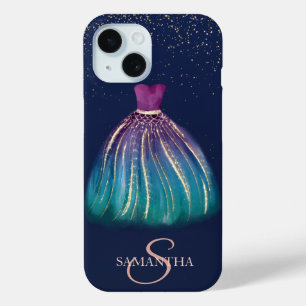 Elegant Chic Dress Navy Blue iPhone 15 Case