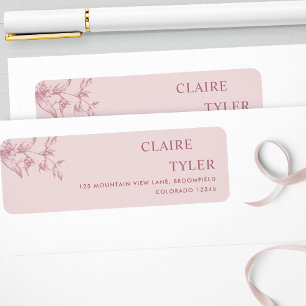 Elegant Chic Dusty Pink Wedding Return Address Return Address Label