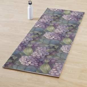 Elegant chic dusty purple boho watercolor floral yoga mat