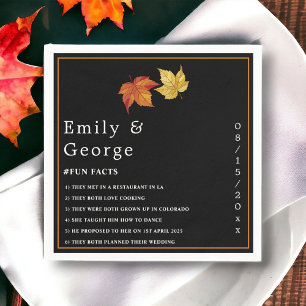 Elegant Chic Fall Leaves Rustic Autumn Wedding Napkin